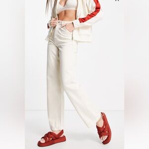 Topshop Ecru Carpenter Pants